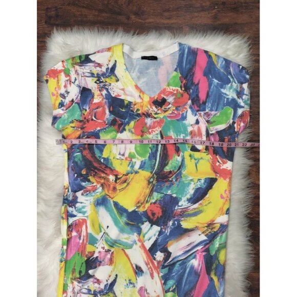 NWT Nally & Millie Short Sleeve Paint Print V-Neck Mini Dress S/M - Picture 5 of 7